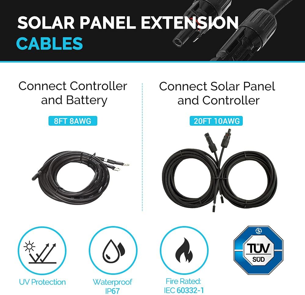 Renogy KIT-STARTER-100D Starter Kit with 1 Pcs 100W Monocrystalline Panel and 30A PWM Controller Solar Charging, Boats, RV, Off-Grid System