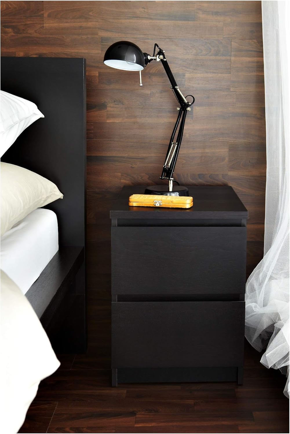IKEA Malm 2-Drawer Chest, Black-Brown