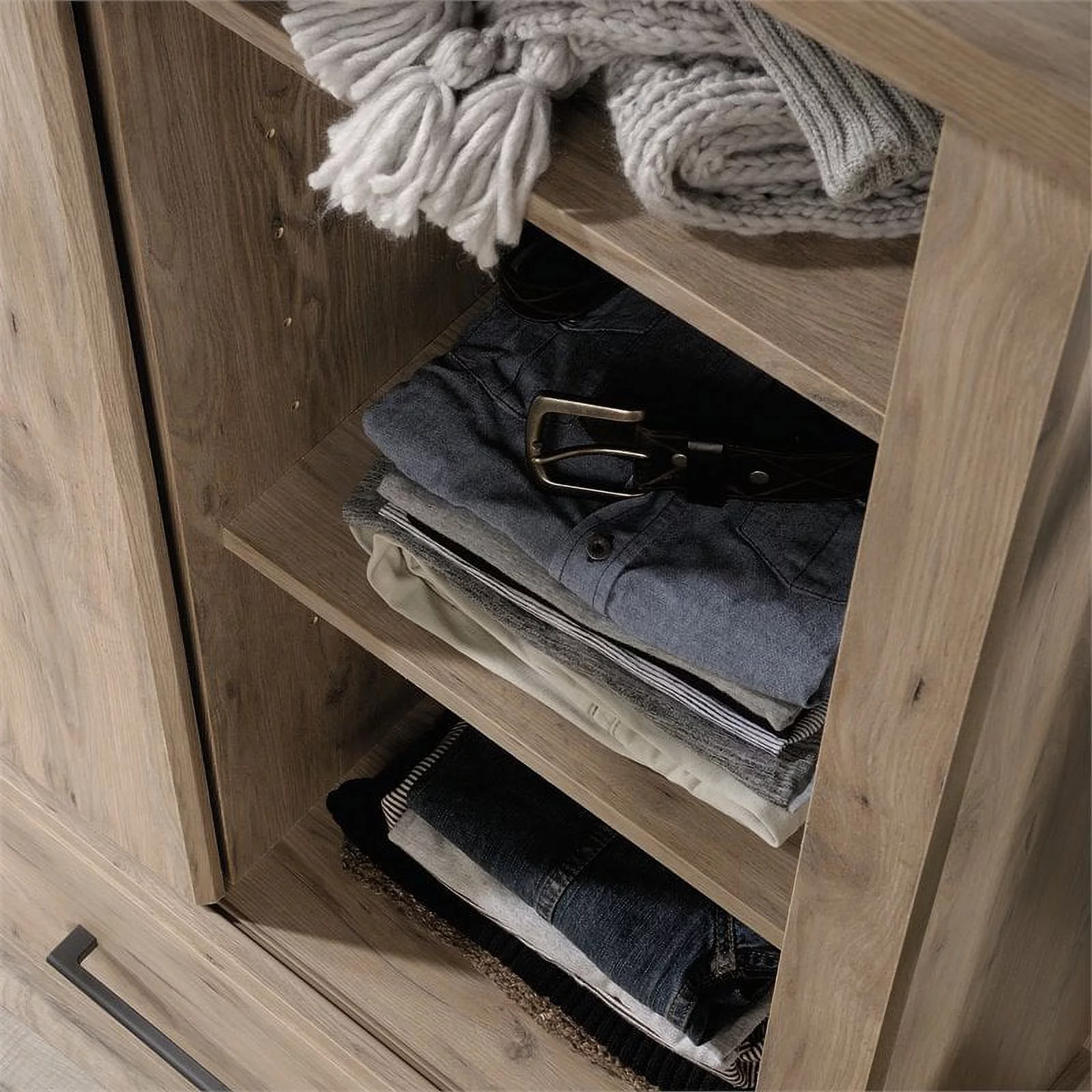 Allora Contemporary Wood Bedroom Armoire in Laurel Oak