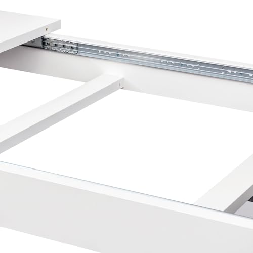 Aimery 71"-106" Extendable Dining Table CT010W for 4-12 Person, Space-Saving Extra Long Transformer Table with Extension Leaves Holder, White