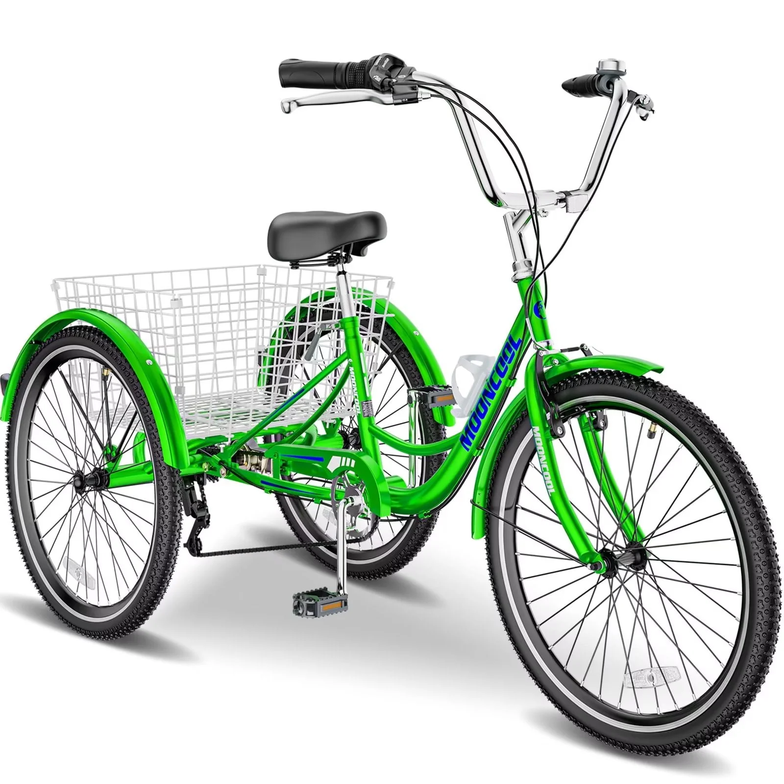 FICISOG 26 Adult Tricycle, 3 Wheel 7 Speed Bikes,450lbs Capacity Cruise Trike with Shopping Basket