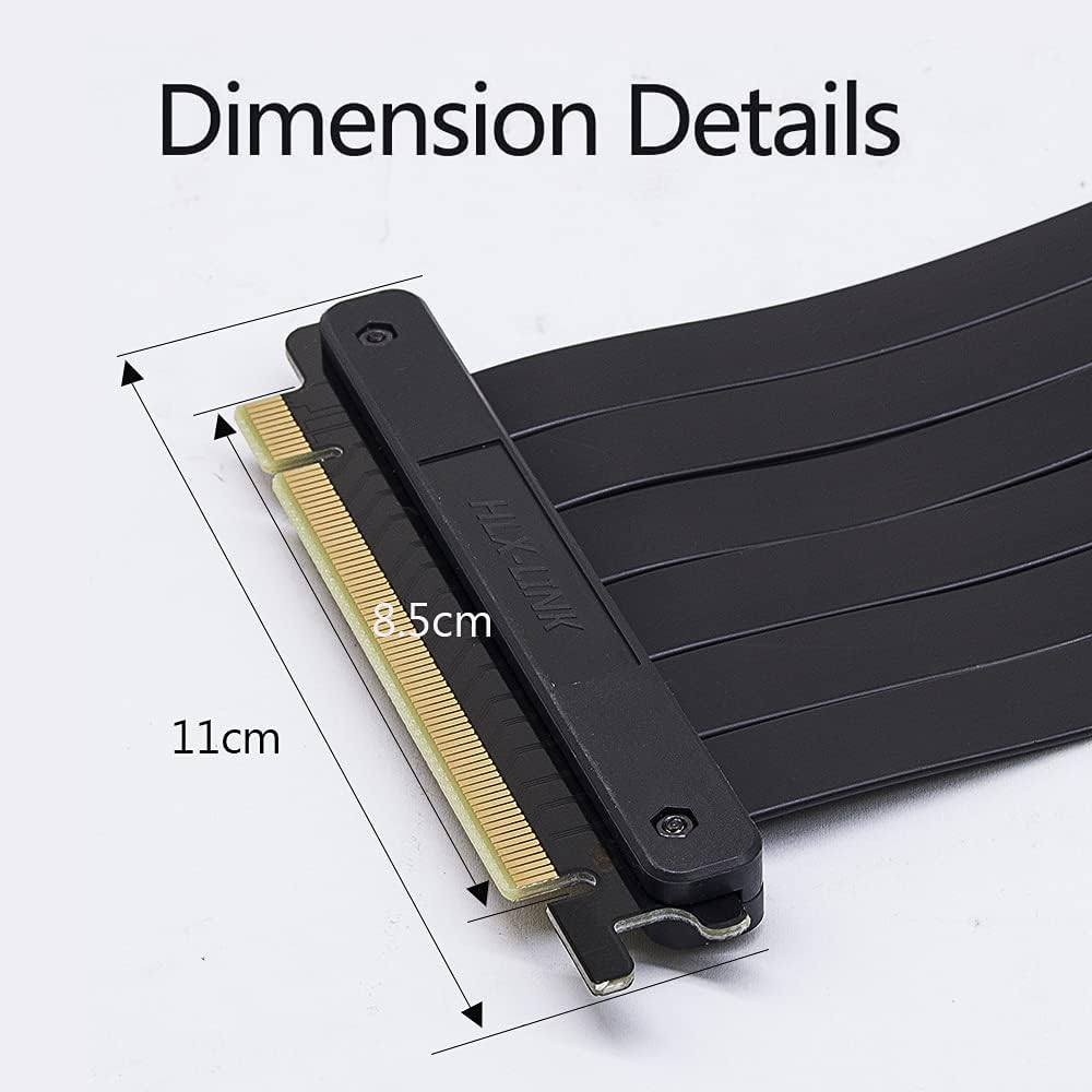 Qingsea Pcie Riser Extension Cable PCI-E 4.0 x 16 Vertical GPU Mount Cable High Speed PCI Express Riser Card 90 Degree for Computer Riser Cable(25CM)