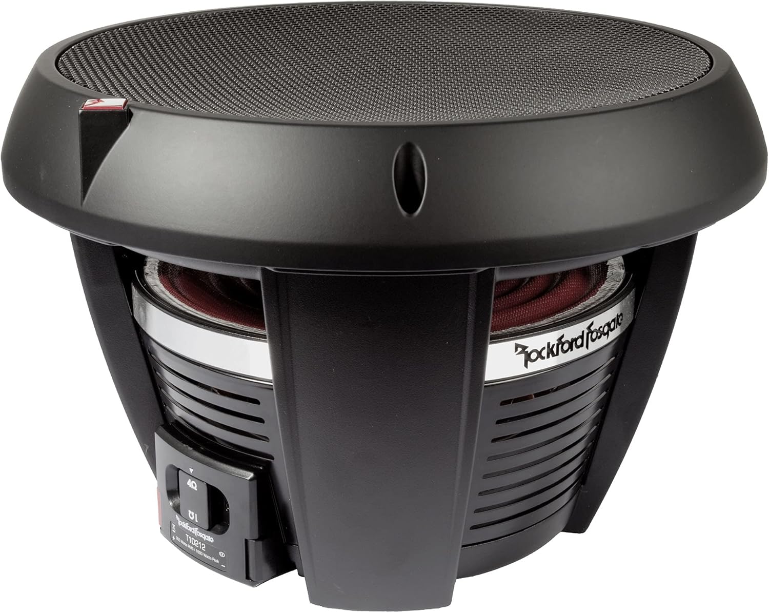 Rockford Fosgate T1D412 Power Series T1 12" Dual 4-Ohm Subwoofer and a T1SG-12 Stamped Mesh Grille