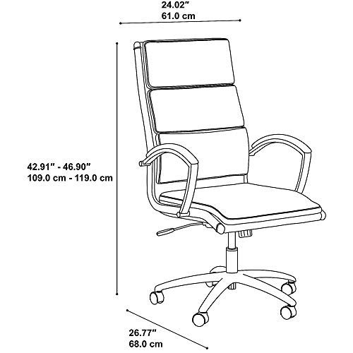 Bush Business Furniture Studio C High Back Leather Executive Office Chair in Saddle Tan