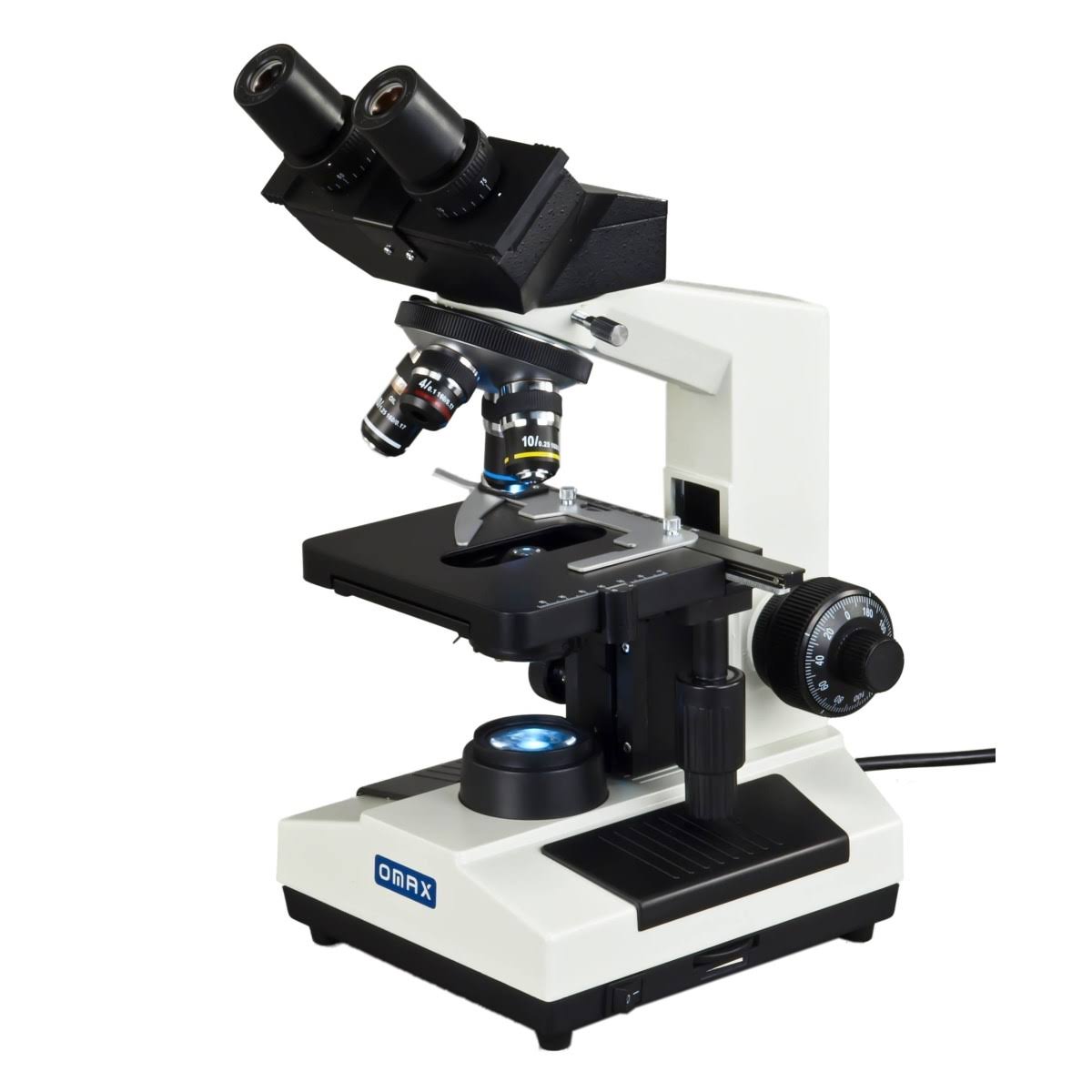 OMAX 40X-2000X Compound Binocular LED Biological Microscope with Aluminum Carrying Case
