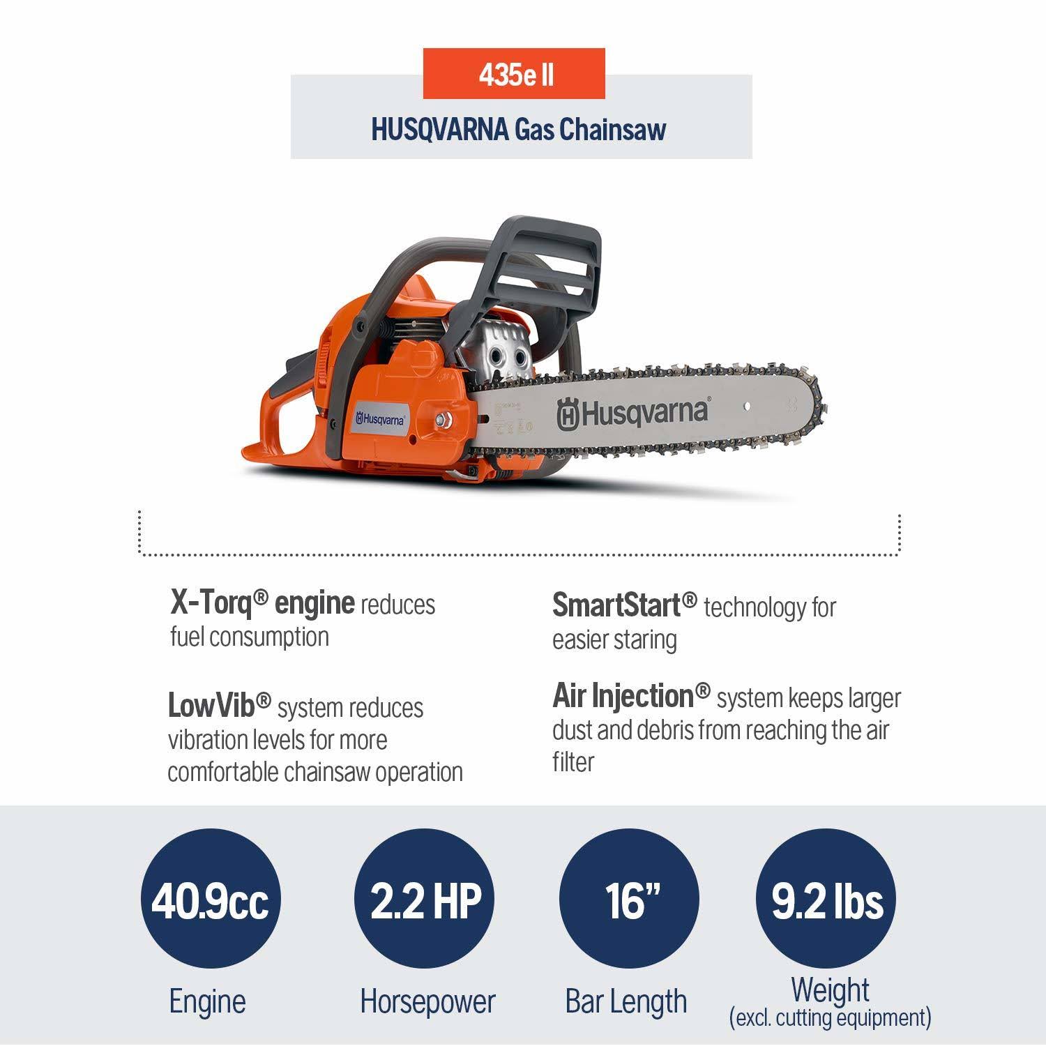 Husqvarna 16 inch 435E II GAS Chainsaw
