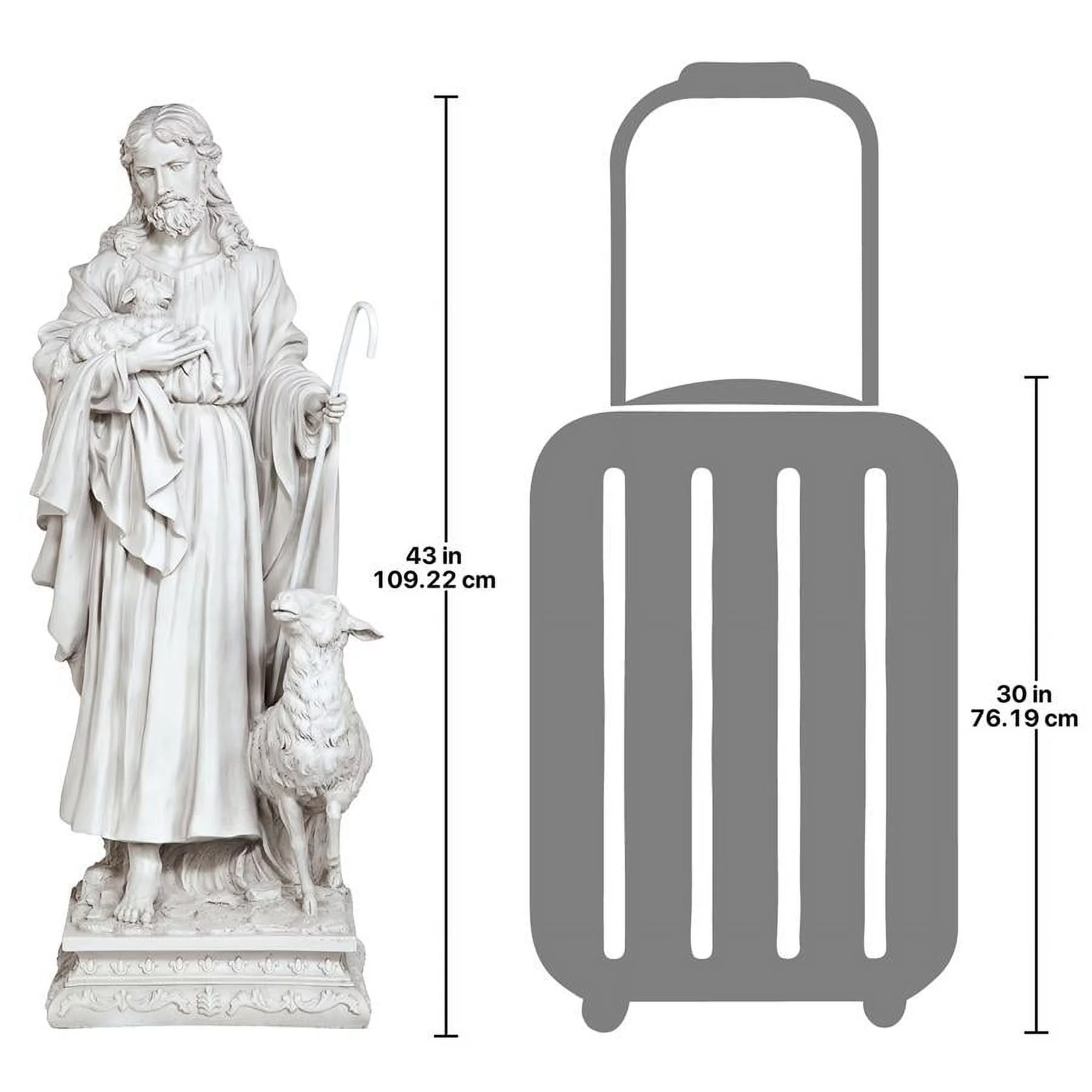 Design Toscano Jesus, The Good Shepherd Garden Statue: Grande