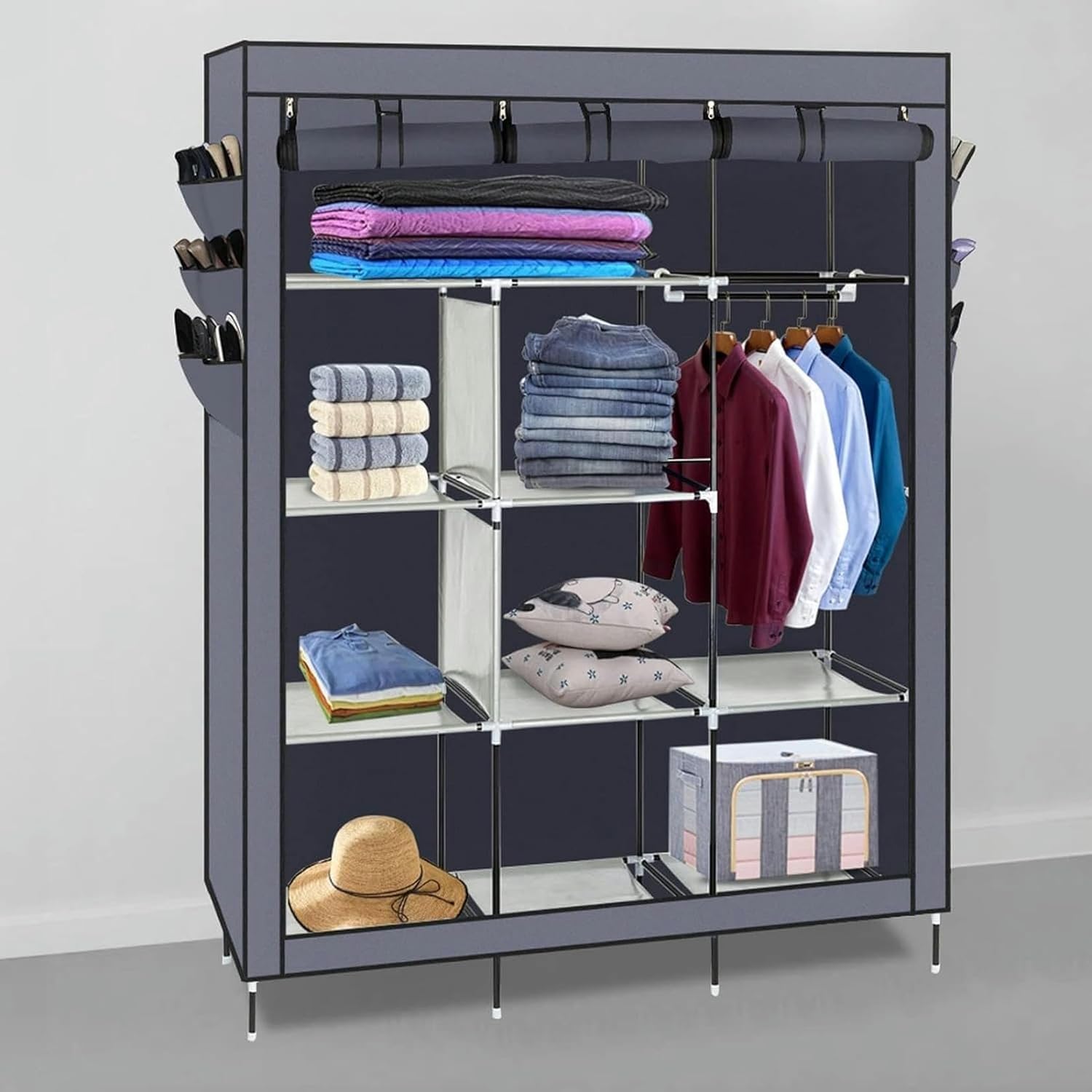 Assemble Wardrobe Multifunctional Wardrobe Organizer Wardrobe Portable Hanger Wardrobe Shelf Non Woven Bedroom Hanging Wardrobe Wardrobe Combined Closet