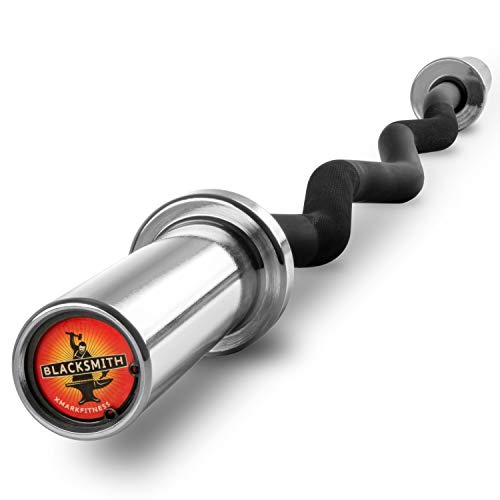 XMark Olympic Bar Curl Bar with Weights Offer, Olympic Weights Pair or Set of TRI-GRIP Olympic Weight Plates, Premium Quality, Rubber Coated XM-3377 with EZ Curl Bar, Black Manganese 28mm BLACKSMITH
