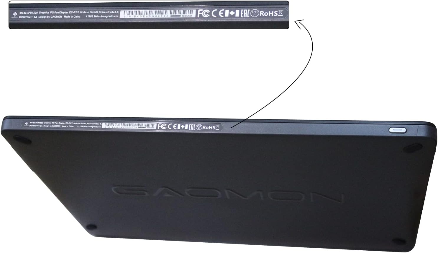 GAOMON PD1320 13.3 Inches Tilt Support Graphics Drawing Tablet with 86% NTSC Full-Laminated IPS Screen Pen Display-Gray