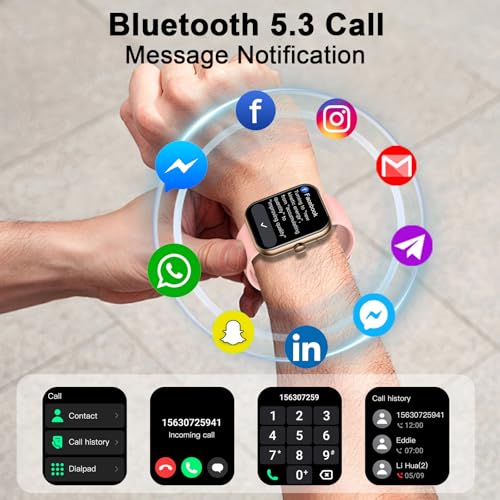 Smart Watch(Answer/Make Call), 1.96 HD Smartwatch for Men Women, 2025 New Fitness Watch with 112+ Sport Modes, Heart Rate, Sleep Monitor, Pedometer, IP68 Waterproof Activity Tracker for Android iOS