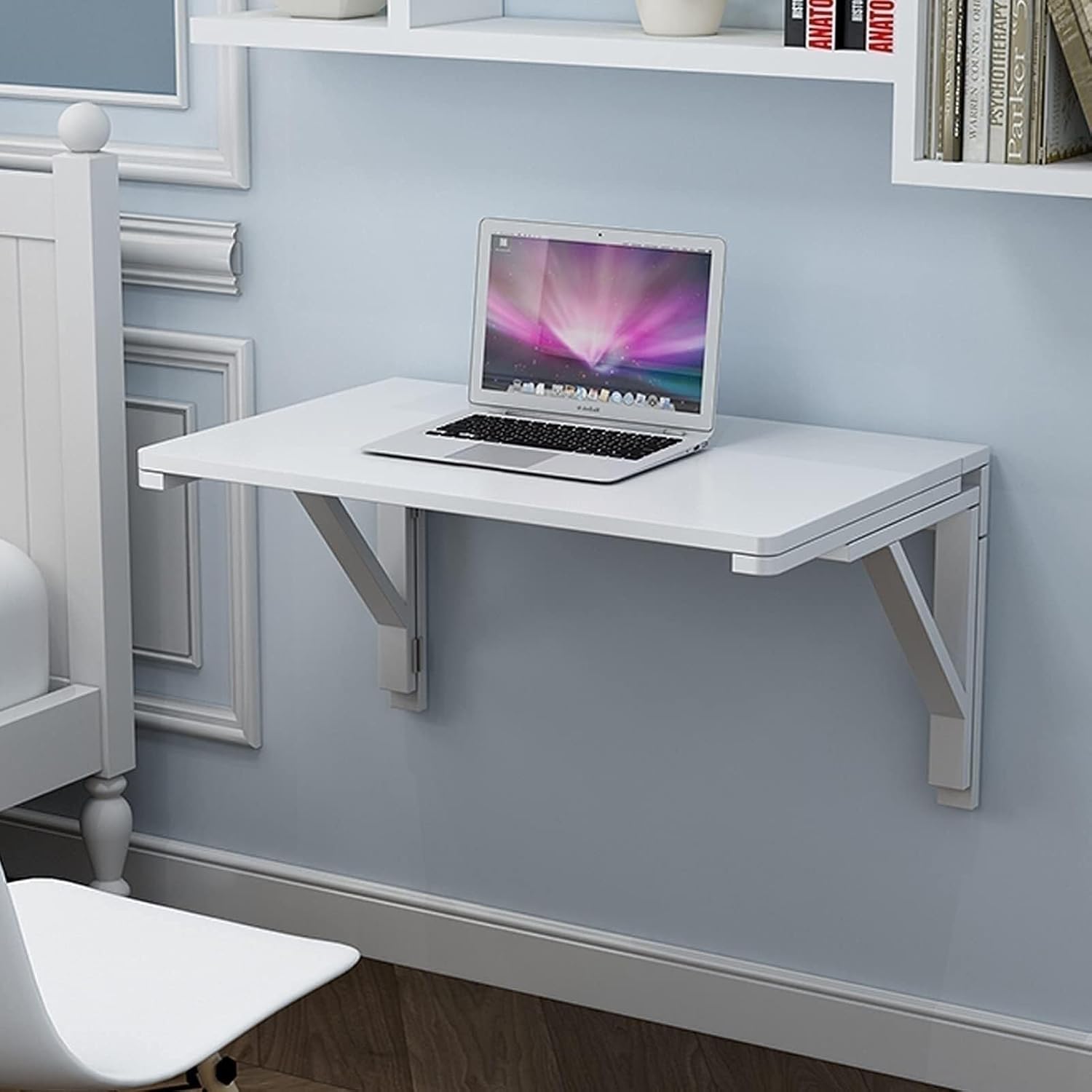 Wall-Mounted Table Wall Mounted Table Kitchen, Folding Drop Leaf Dining Table Corner Computer Desk for Small Spaces Laptop Desk Bedside Gaming Workstation, 120 * 40 cm