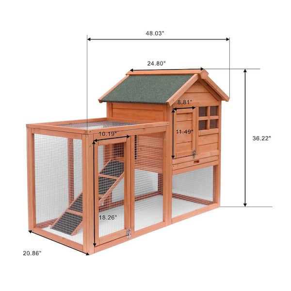 Tunearary Wooden Chicken Coop Cage Rabbit house with Run - Pet Supplies online store