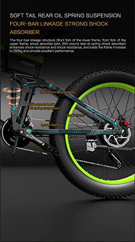 Electric Bike X1500 for Adults, Foldable 26" x 4.0 Fat Tire Electric Bicycle, 1500w Motor 48V 12.8Ah Removable Lithium Battery, M2000 27-Speed Gear and Dual Shock Absorber Ebikes