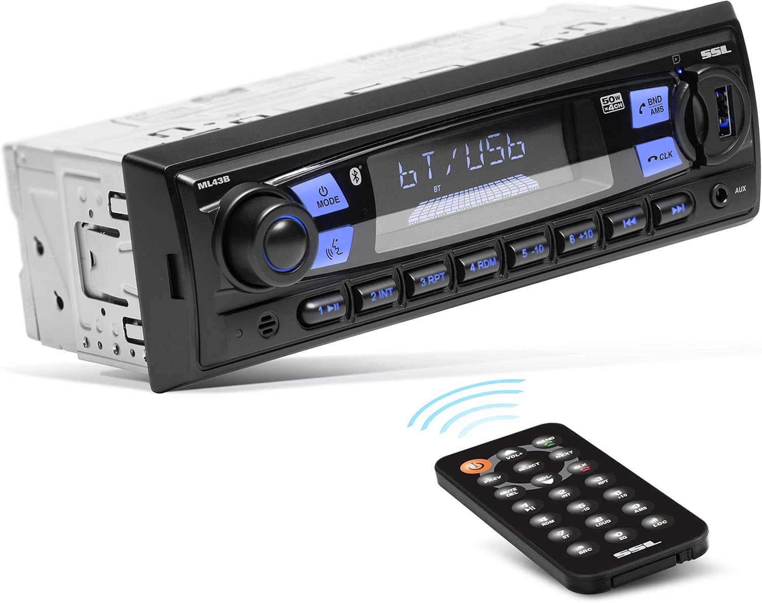 Sound Storm Laboratories SDC26B Car Stereo - Single Din, Bluetooth Audio and Hands-Free Calling, Built-in Microphone, MP3 Player, CD, USB Port, AUX Input, AM/FM Radio Receiver, Wireless Remote Control Pack of 2