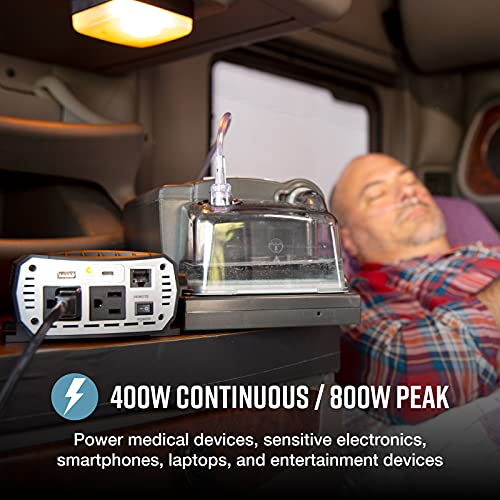 Cobra PRO 2500W Professional Grade Power Inverter, Portable – 2500-Watt Car Charger, 4 Grounded AC Outlets, 2 Fast Charge USB Ports and Remote Controller (CPIALCDG1) Compatible