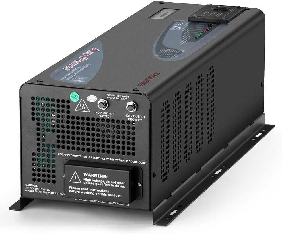 SUNGOLDPOWER 4000W 24Vdc Pure Sine Wave Inverter Low Frequency 240Vac Input 120Vac/240Vac Output Split Phase with Battery Charger Off-Grid 12000W Peak