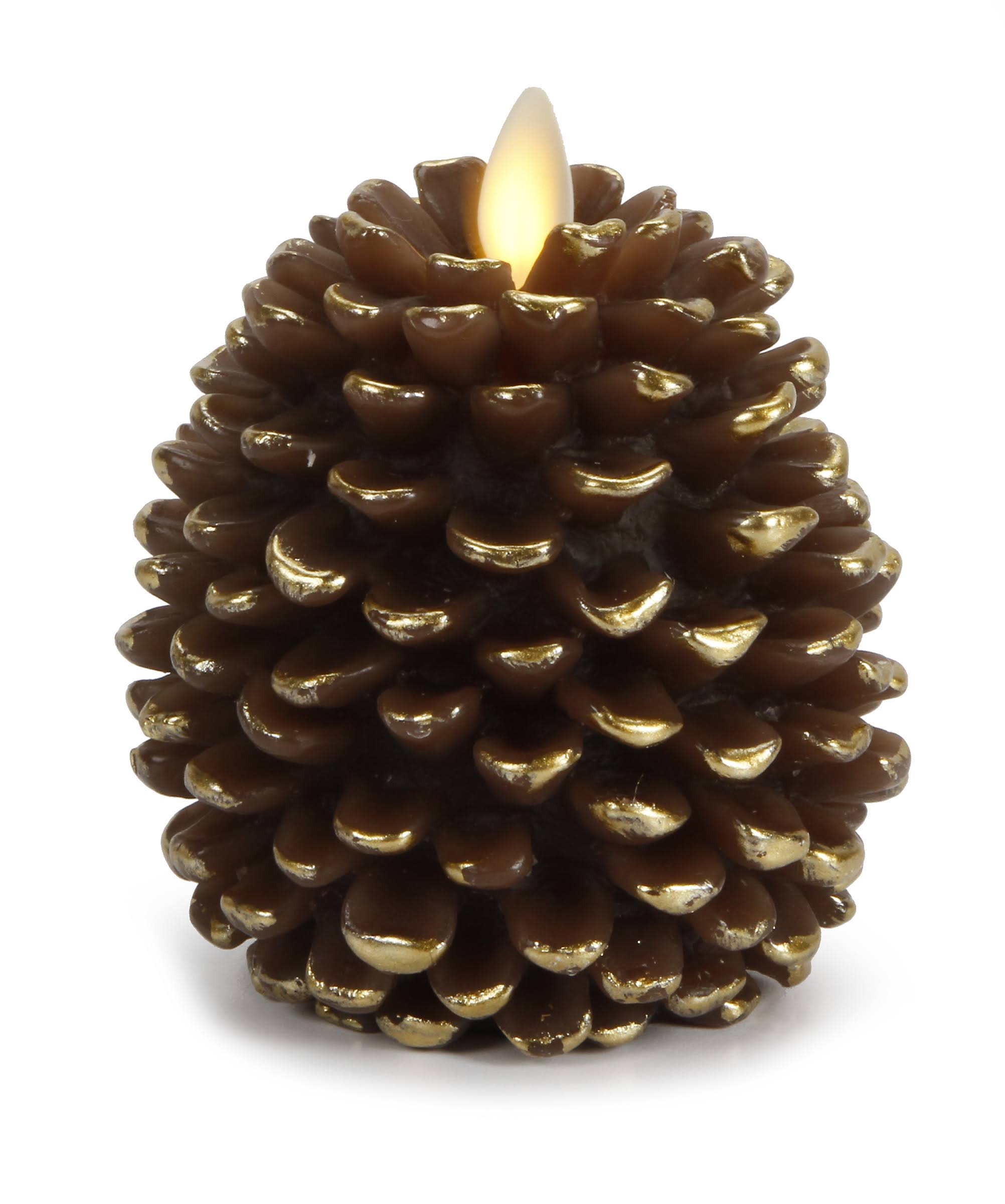 Luminara 4x22 Flameless Pine Cone Candle - Brown Unscented