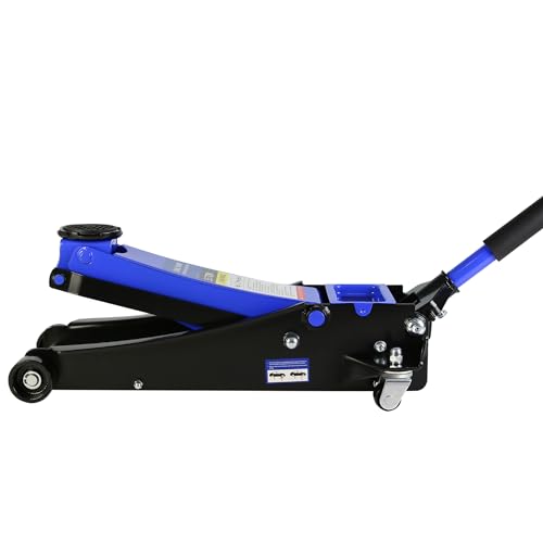 3 Ton Floor Jack, Hydraulic Low Profile Quick Rise Floor Jack with Dual Pump Pistons, Heavy Duty Steel Service Jack Hydraulic Car Jack, 6000 lbs Capacity, Lifting Range 3.3"-18.5"