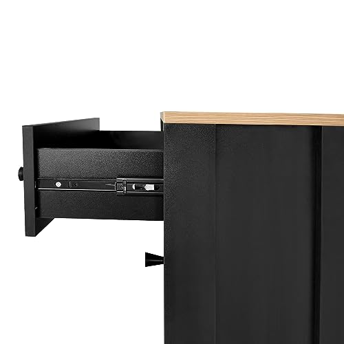 Knocbel Entryway Narrow Shoes Cabinet with 2 Adjustable Shelves and Top Drawer, Entrance Hallway Foyer Freestanding Storage Organizer Unit 12 Pairs Shoe Rack (Black)