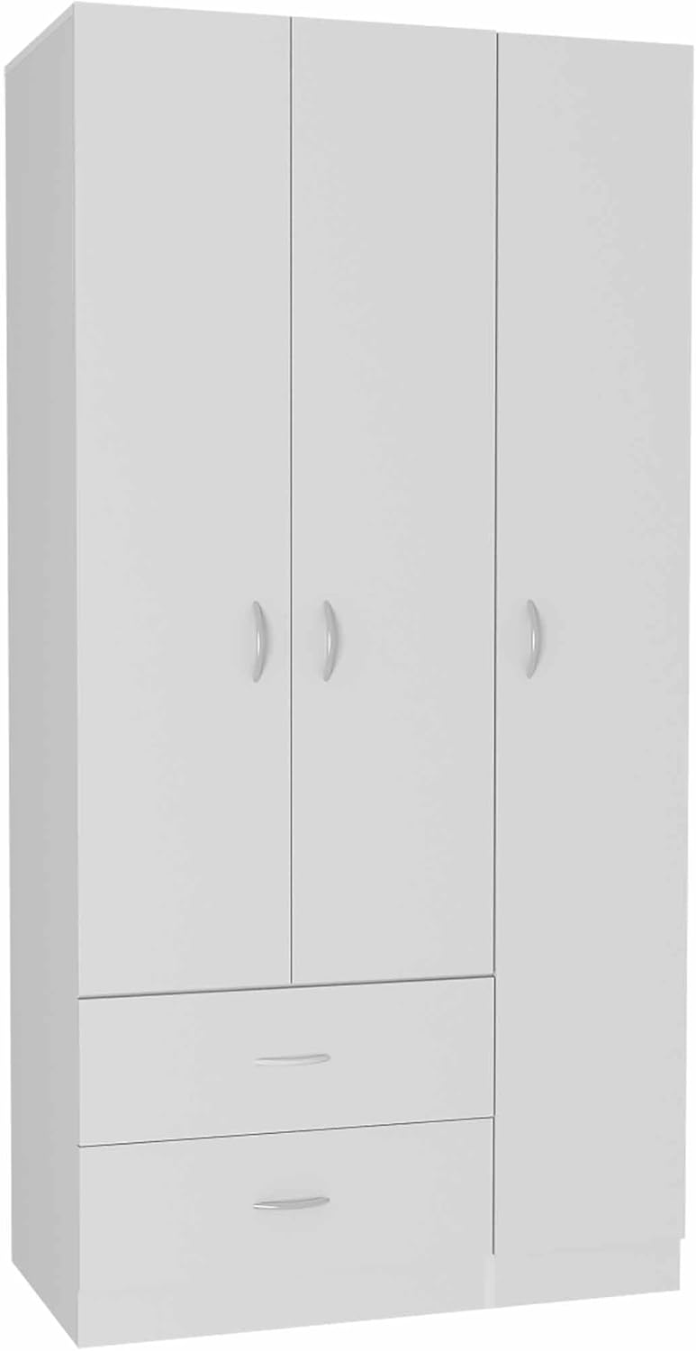 Rowaton 2-Drawer 3-Door Armoire White