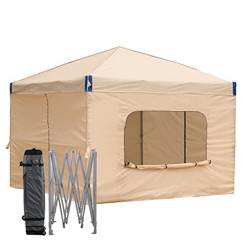 Aoodor 12x12 FT Pop-Up Canopy Tent with Roller Bag and Curtain - Portable Instant Shade, Sturdy Iron Frame, Waterproof 210D Oxford Fabric, UV Protection, Ideal for Camping, Parties, and Outdoor Events