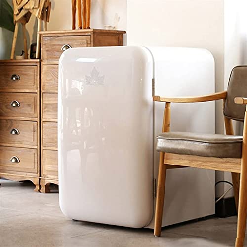 Wine Refrigerator, Retro Dual-Zone Wine Cooler, Household Refrigerator Single Door Tempered Glass, Independent Wine Cellar 107L (Beige 55 * 58 * 84cm)