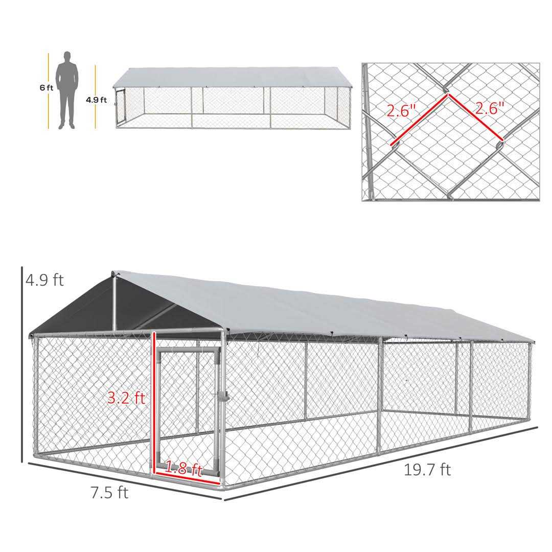 212 Main PawHut Dog Kennel Outdoor Large-Sized Dogs with Waterproof UV Resistant Roof - Pet Supplies online store