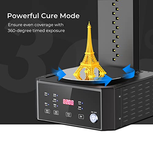Creality Wash and Cure Station UW-01 2 in 1 Machine Resin 3D Printer UV Curing Rotary Box Bucket for LCD/DLP/SLA Washing Size 7.48x6.06x7.87 inches