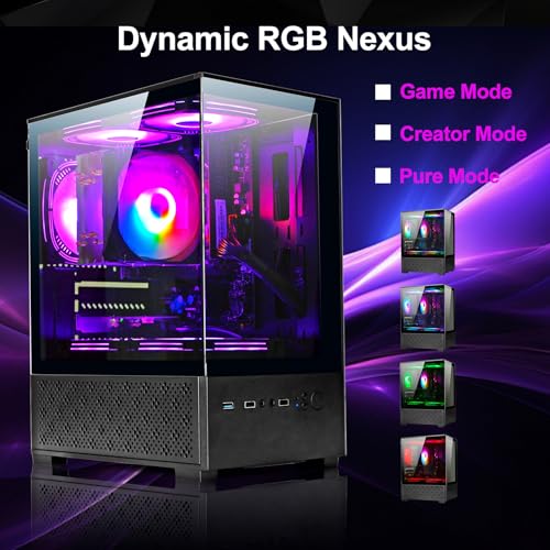 LXZ Desktop PC Computer AMD Ryzen 7-5700G 8 core 3.9GHz, 16G DDR4 RAM, 512GB NVME SSD, Tower Computer with Power Supply 400W for Home and Office (White)