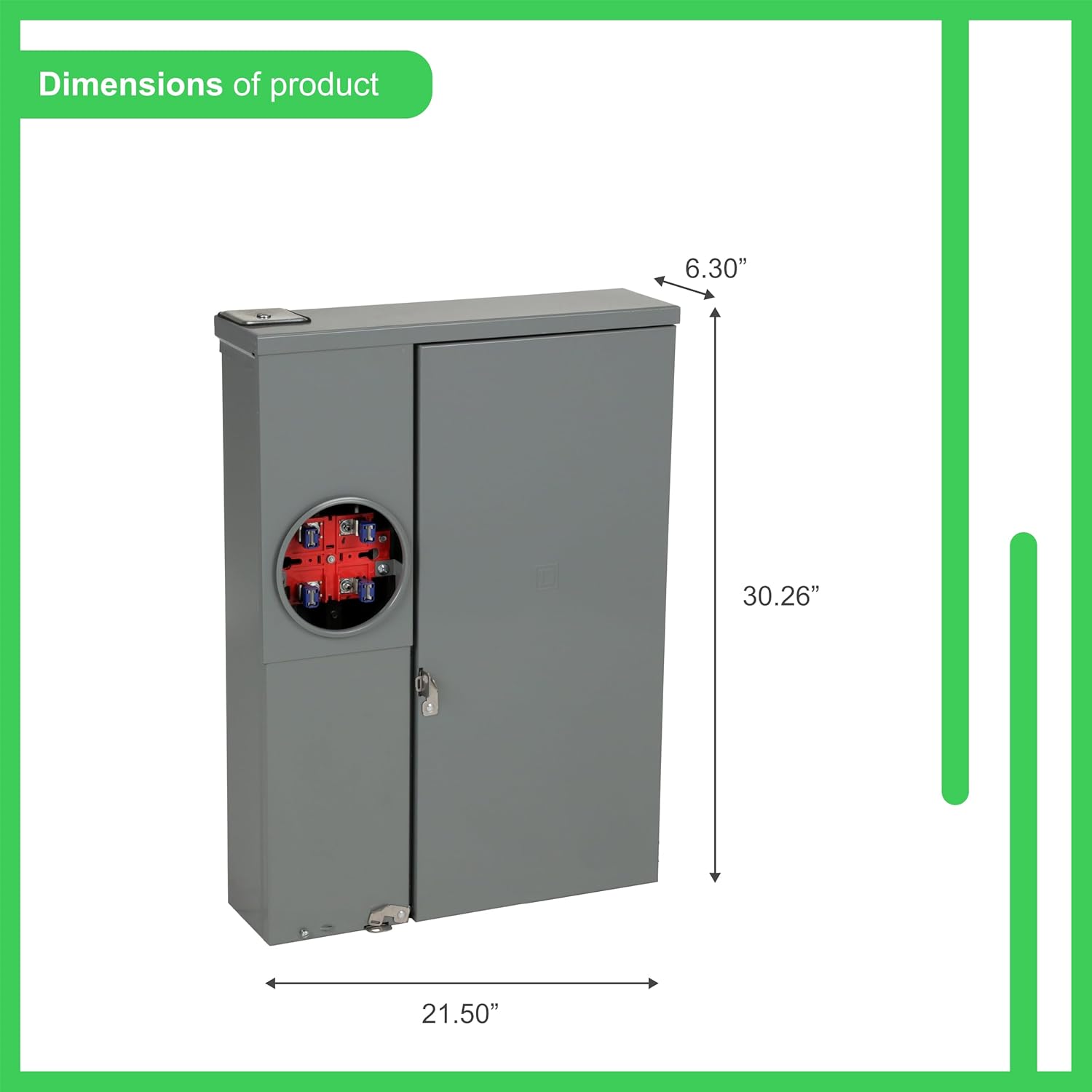 Square D - SC816F200PS Homeline 200 Amp 8-Space 16-Circuit Outdoor Surface Mount Solar-Ready Combination Meter Socket and Main Breaker Load Center