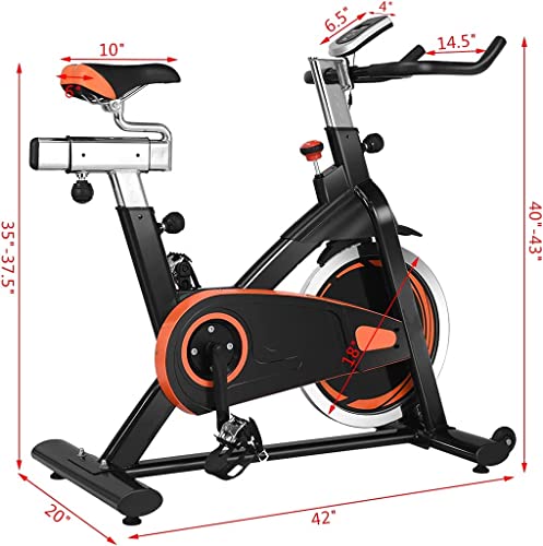 Goplus Indoor Cycling Bike, Stationary Bicycle with Flywheel and LCD Display, Cardio Fitness Cycle Trainer Professional Exercise Bike for Home and Gym Use