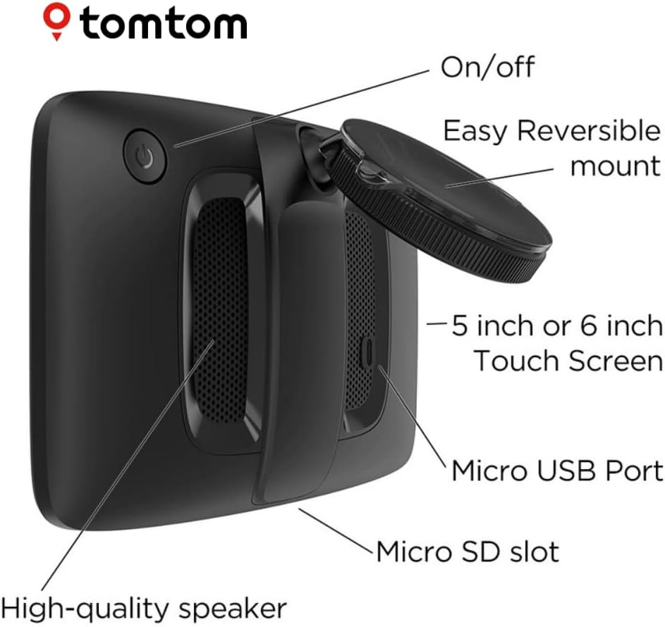 TomTom Go Comfort 5 Inch GPS Navigation Device with Updates via Wi-Fi, Real Time Traffic, Free Maps of North America, Smart Routing, Destination Prediction and Road Trips