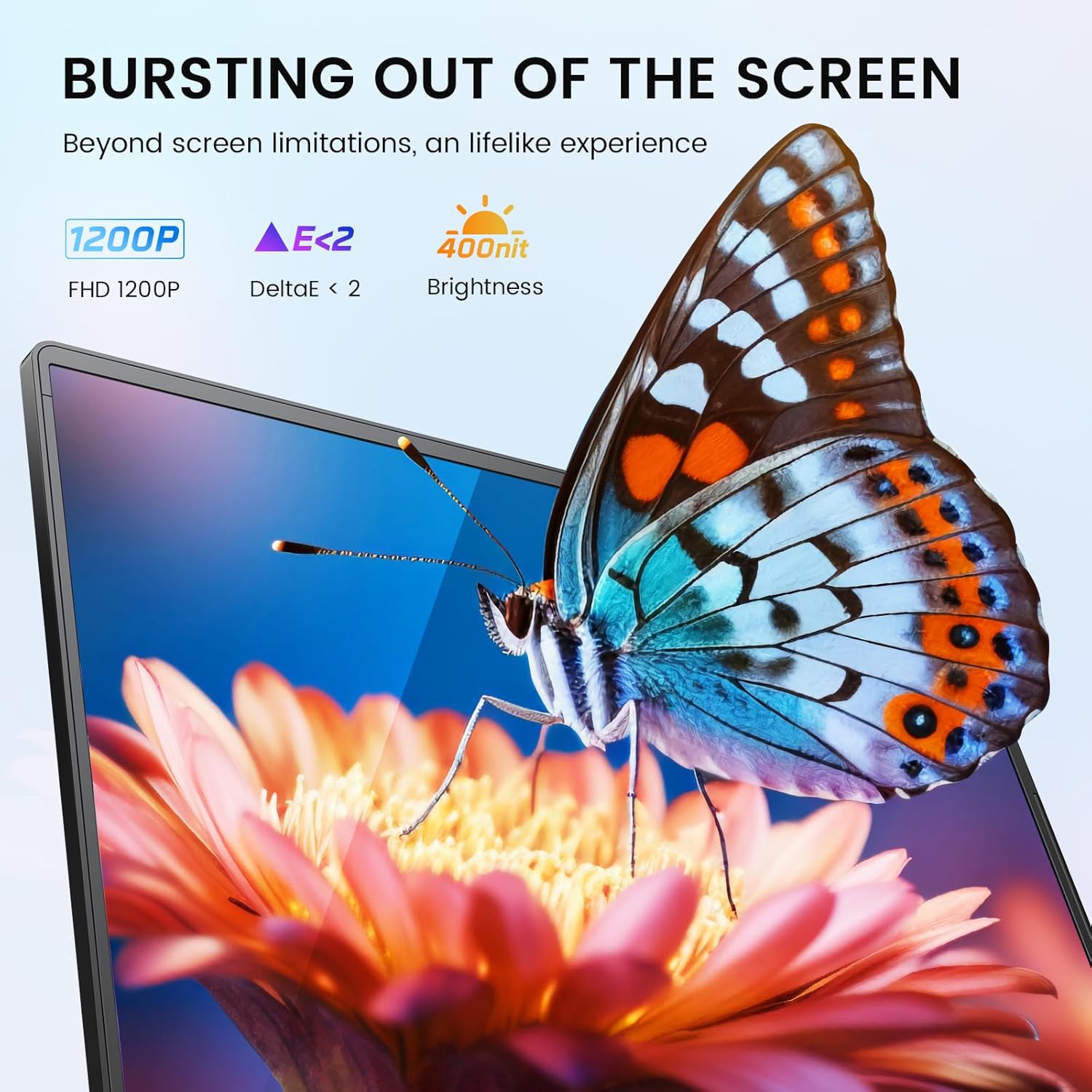 L LIMINK ET14 PRO Portable Triple Monitor for 13.3-16 Inches Laptops, 14" FHD 1200P Triple Detachable Screen Laptop Extender, Laptop Attachable Monitor Compatible with Mac/Wins, Powered by USB&HDMI