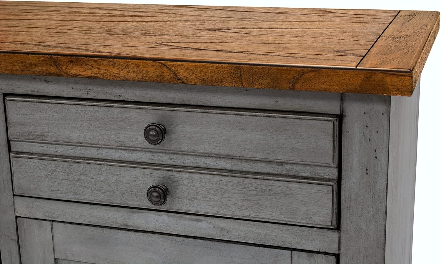 Martin Furniture, Smoky Blue 65" TV Console, Entertainment Stand, Wood Accent Cabinet, Fully Assembled