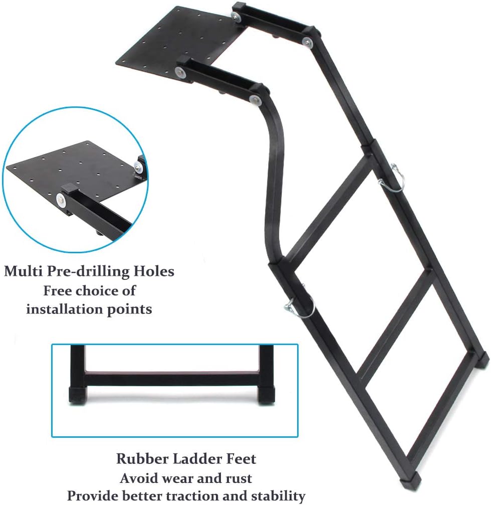 KMFCDAE Tailgate Ladder Pickup Truck Accessories Universal Extension Step Ladder with Stainless Steel Self Drilling Hex Screws Pack of 2