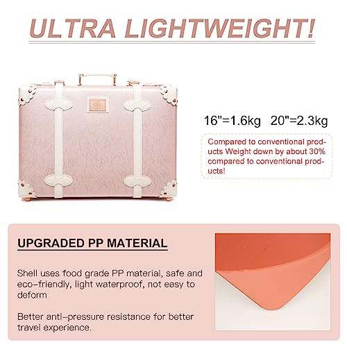 urecity Vintage and Cute Carry-on Overnight Case Non-wheeled Mini Leather Trunk Suitcase with Shoulder Strap