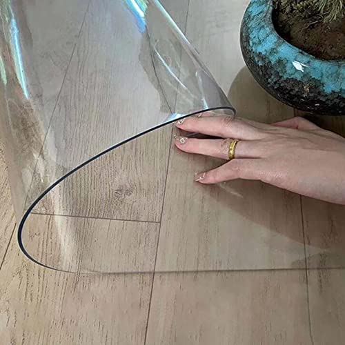 Clear Vinyl Plastic Floor Runner Protector 1.5mm Thick Runner Rug Hardwood Cover Protector Clear Carpet, Wood Floor/Tile/Table Top Waterproof Rug Runner,90/114cm Wide,length 50-400cm,Area Rug Clear Vi