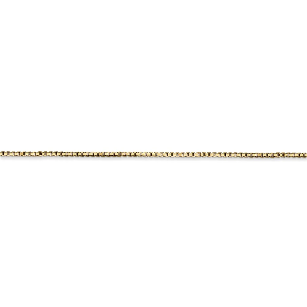 Real 14kt Yellow Gold 1mm Box Chain; 20 inch; Lobster Clasp; for Adults and Teens; for Women and Men