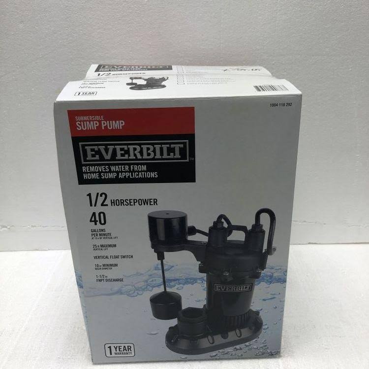 Everbilt 1/2 HP Submersible Aluminum Sump Pump with Vertical Switch