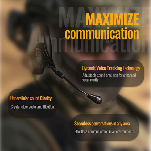 M32X Tactical Communication Headset with ARC Rail Helmet Mount Adapters - Noise-Canceling for Shooting and Outdoor Activities