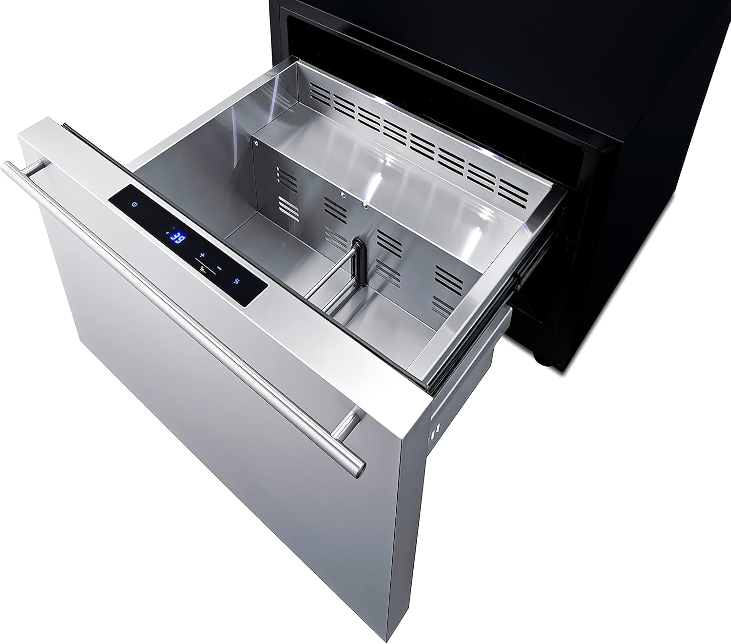Summit Appliance SDR24 24" Wide Built-In Drawer Refrigerator; 2 cu.ft Capacity; Panel Ready Drawer Front (Not Included); Frost-free Operation