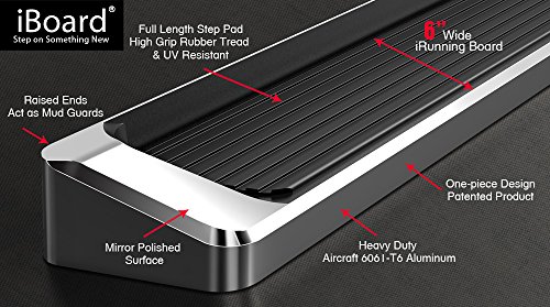 APS (304 Stainless Steel Polished 6in Wheel to Wheel Running Boards Side Bars Side Steps Compatible with Ram 2500 3500 2010-2024 Mega Cab 6.5ft Bed