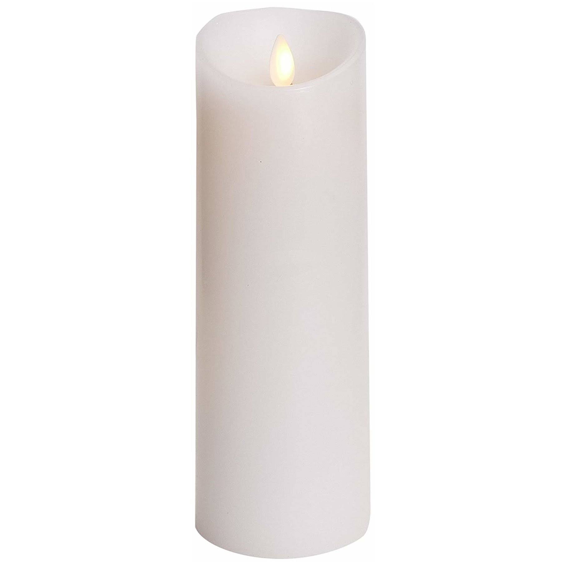 Luminara Flameless Candle White Wax Unscented Pillar 8