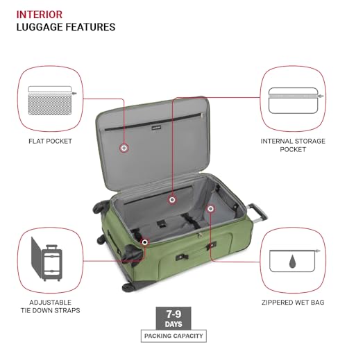 SwissGear Sion Softside Expandable Luggage, Black, Checked-Large 29-Inch