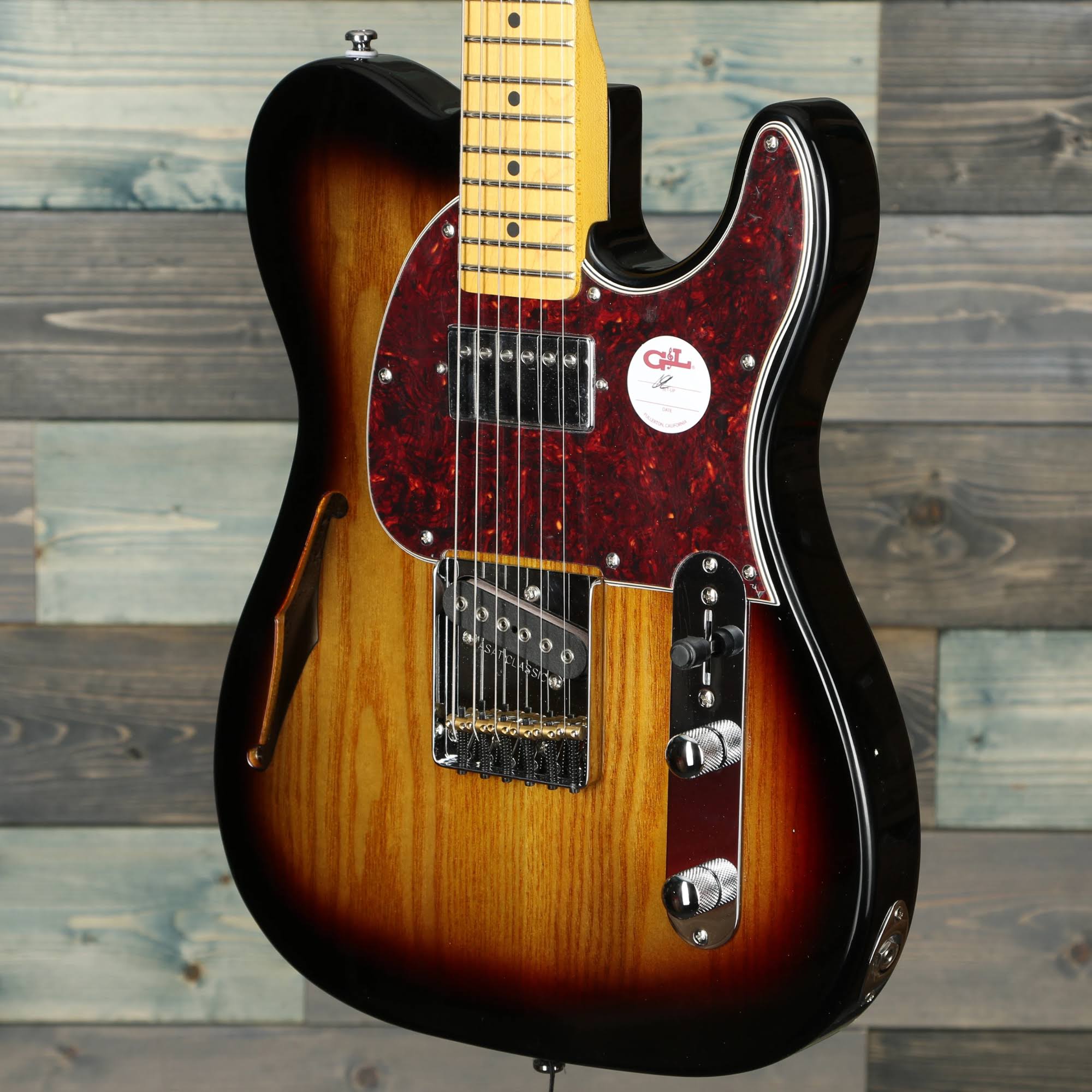 Gu0026L Tribute ASAT Classic Bluesboy Semi-Hollow - 3-Tone Sunburst