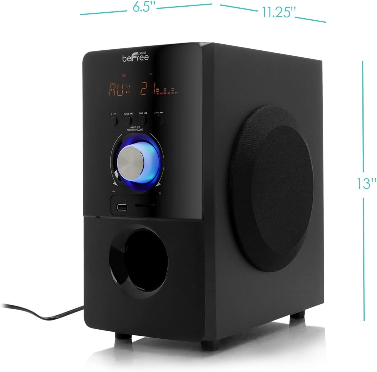 beFree Sound 5.1 Channel Bluetooth Surround Sound Speaker System in Black