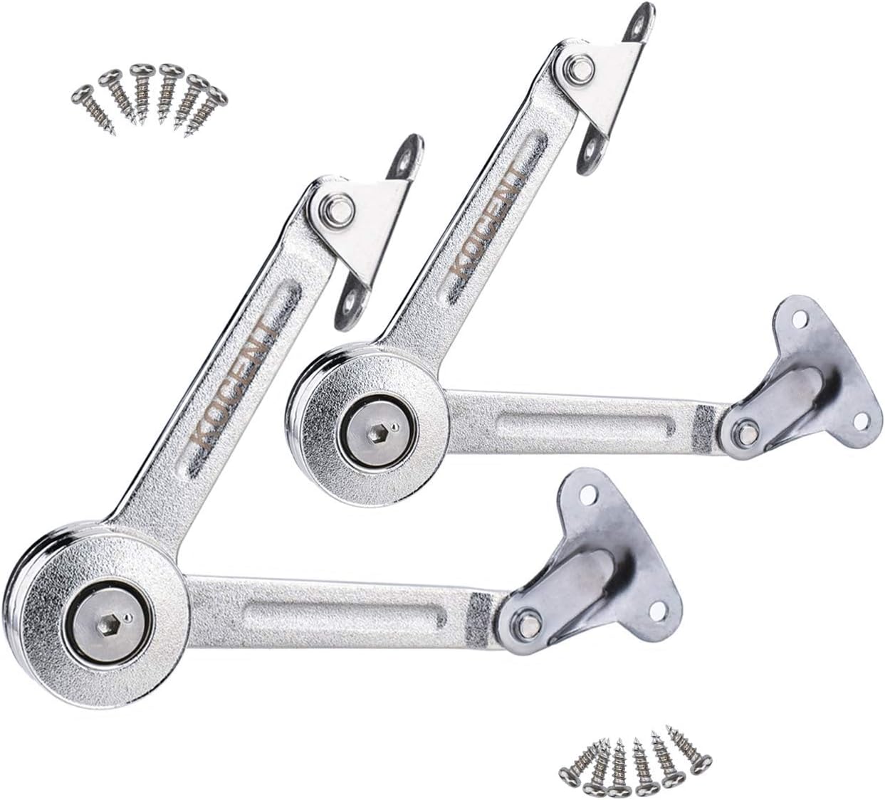 ROJOSER Heavy Duty Lid Stay Hinges Folding Lid Support Hinge for Cabinet,Closet,Wardrobe or Toy Box,?Slided Down The Flap Lid Without Smashing Fingers (KC02-2PC)