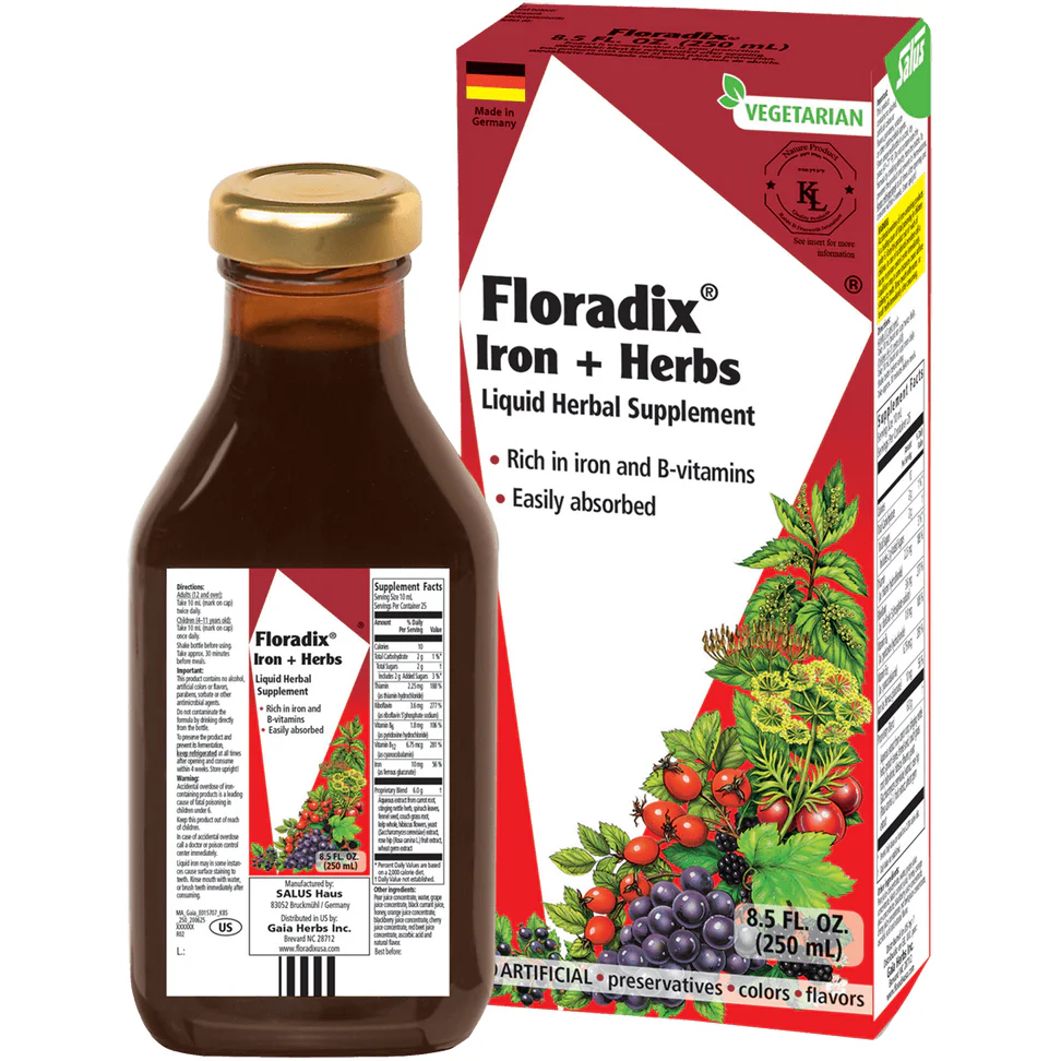 Floradix Iron & Herbs Liquid by Salus - Kansas Nuitrition - HNZSDS