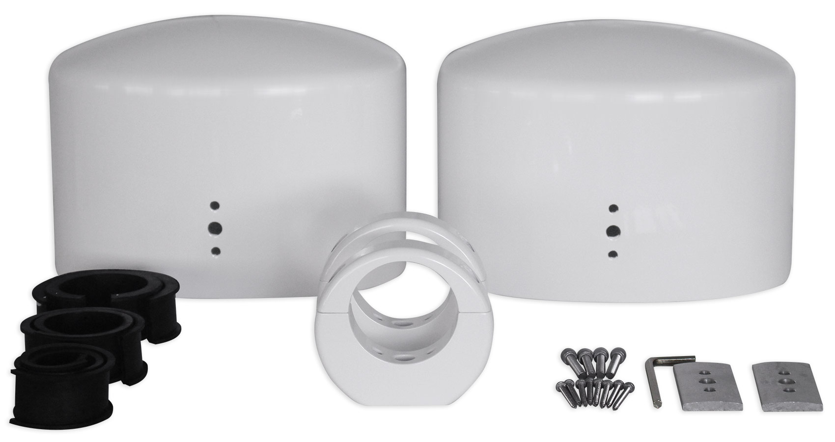 Pair Rockville MAC69W 6x9 White Aluminum Wakeboard Tower Speaker Pod Enclosures